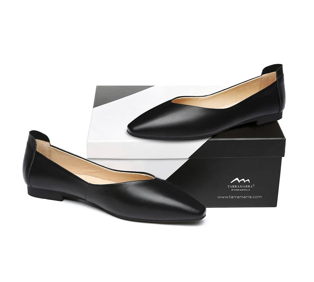 Women Leather Flats Pointed Toe Nonslip Ballet Flats Everly