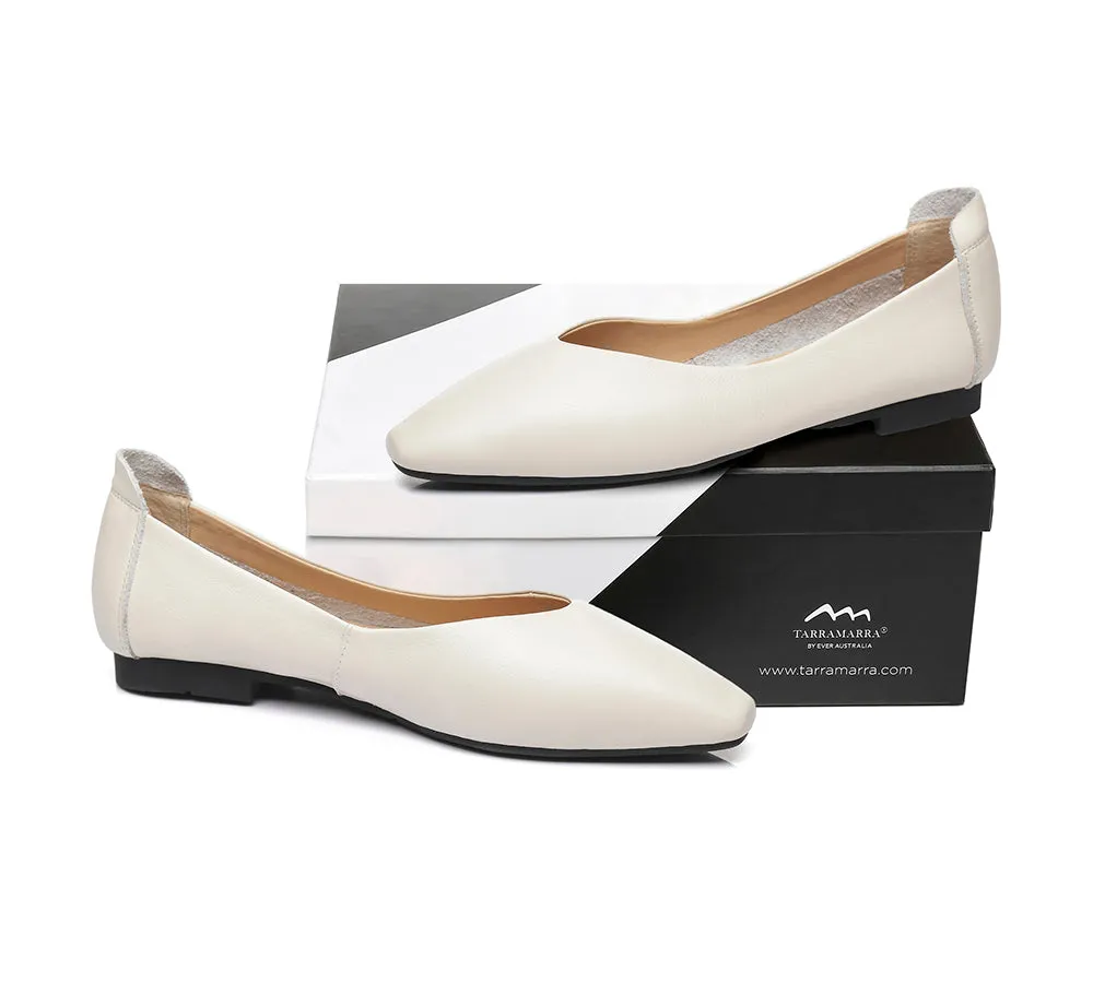 Women Leather Flats Pointed Toe Nonslip Ballet Flats Everly