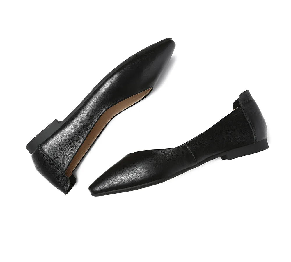 Women Leather Flats Pointed Toe Nonslip Ballet Flats Everly