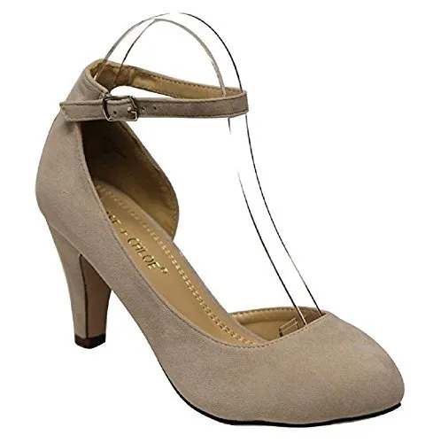 Women's Kimmy Round Toe Low Heel Mary Jane Dress Pumps