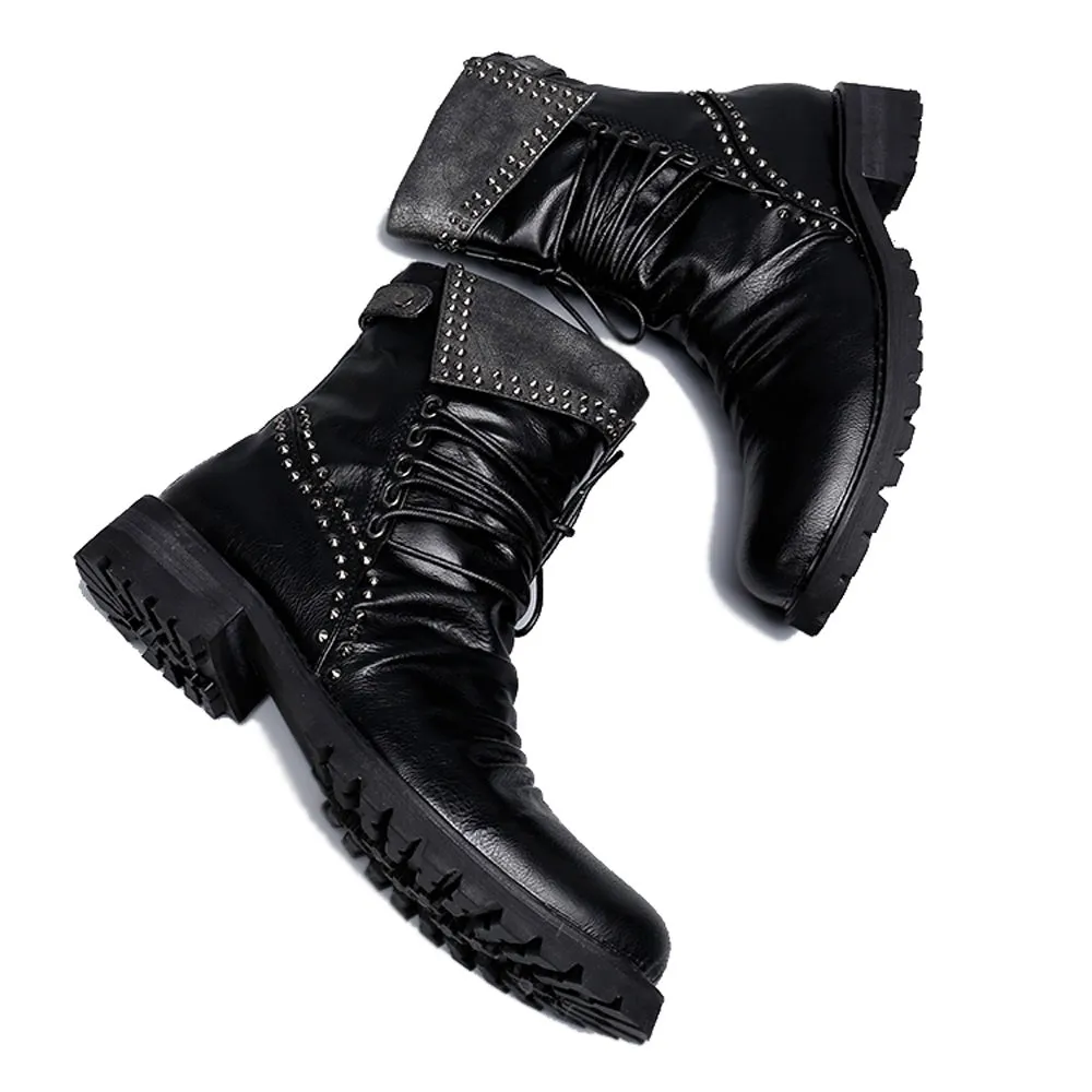 Zip Men Boots with Decoration